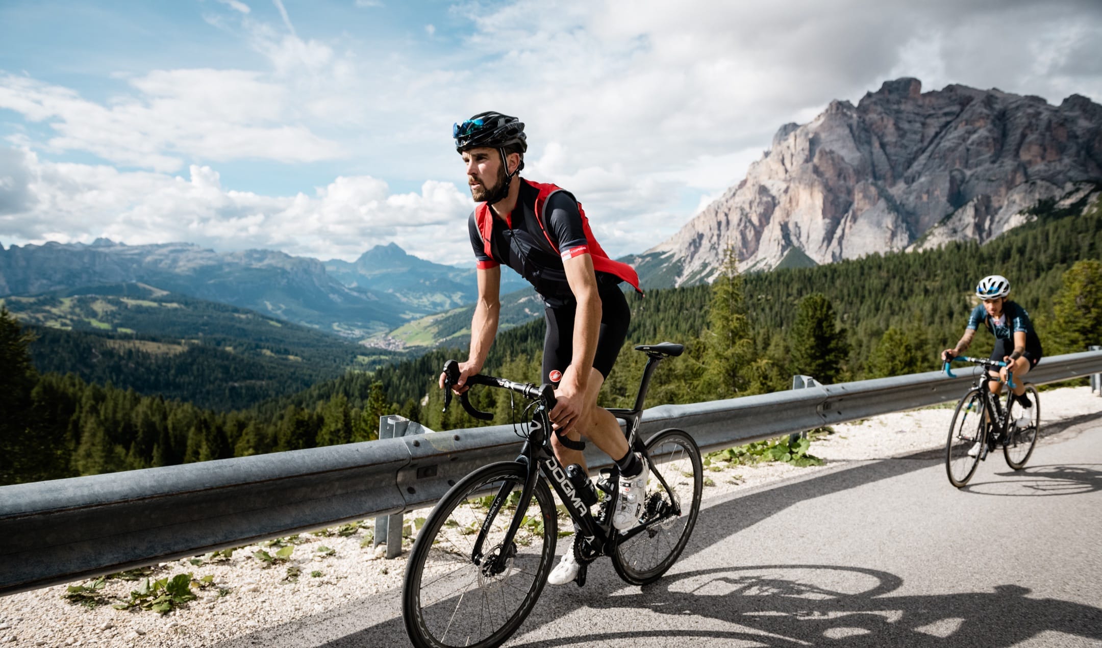 Cycling route in the Dolomites