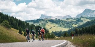 View on the Sas dla Crusc form Passo Valparola