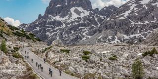 The street between Passo Falzarego and Passo Valparola